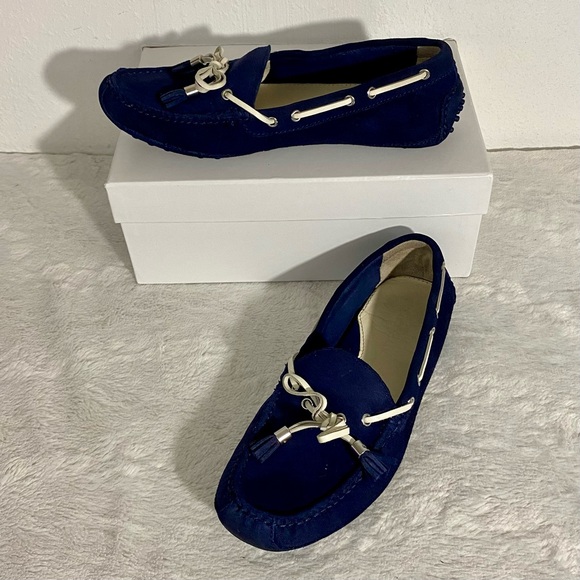 Cole Haan Shoes - Cole Haan Grant Navy Blue Suede Driving Moccasin Loafers Women’s Size 7.5B
